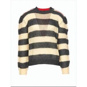 Marni Bold Striped Knit Sweater With Cropped Fit And Ribbed Neckline - NWT